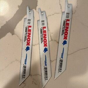 3 Lenox Saw Blades Thick Metal Work Saw Recip Cutting Blades - 14 TPI 614R
